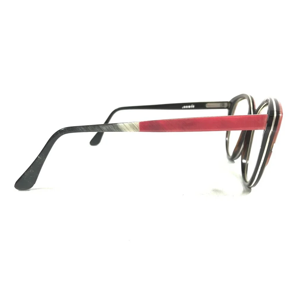 Vintage Buffalo Horn Eyeglasses Frames Striped Grey Pink 18K Gold 54-17-135